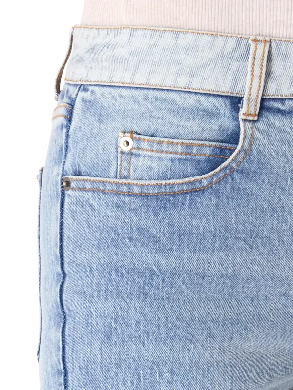 Neville Mixed-Media Wide-Leg Jeans
