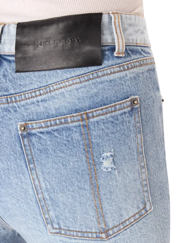 Neville Mixed-Media Wide-Leg Jeans