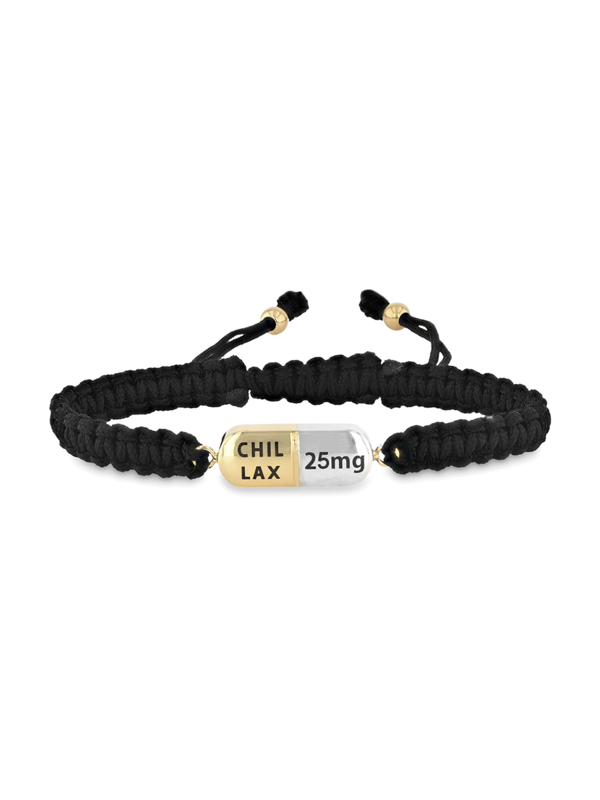 Gold and Silver Braided Pill Bracelet
