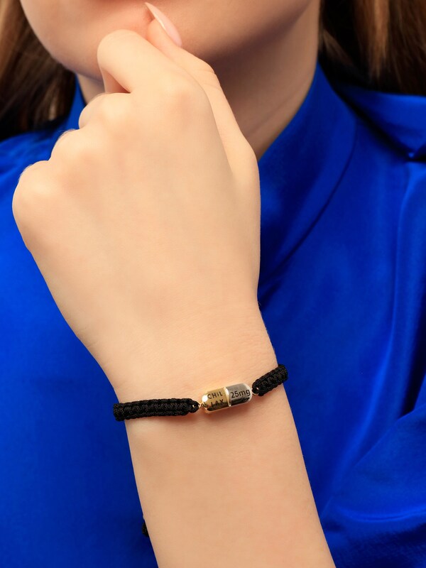 Gold and Silver Braided Pill Bracelet