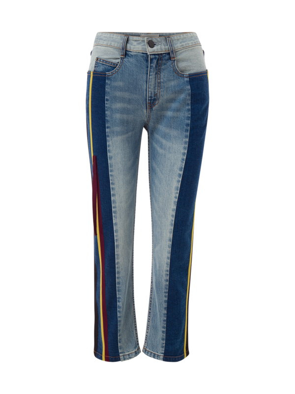TOMO JEAN WITH CONTRAST PANELS AND RIBBON DETAIL