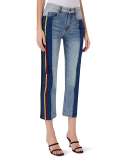 TOMO JEAN WITH CONTRAST PANELS AND RIBBON DETAIL