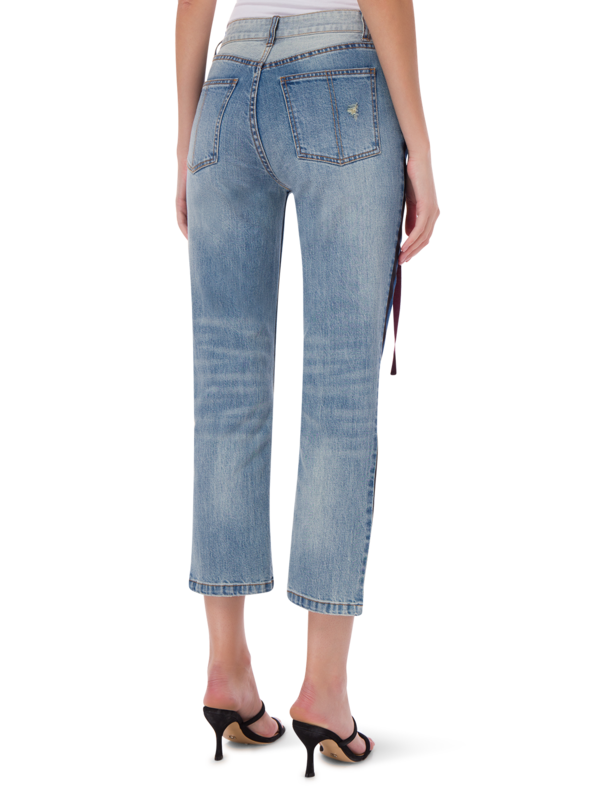 TOMO JEAN WITH CONTRAST PANELS AND RIBBON DETAIL