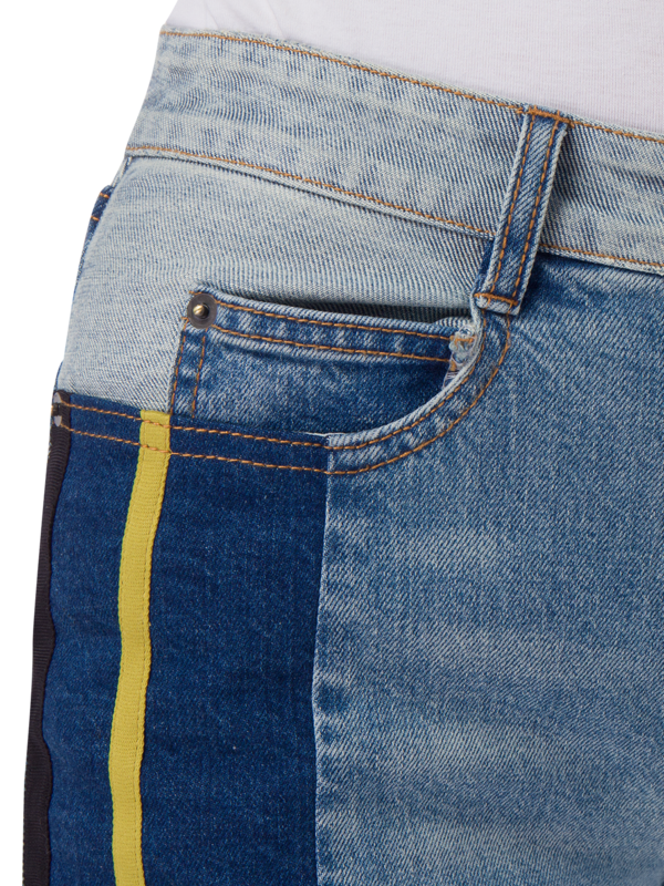 TOMO JEAN WITH CONTRAST PANELS AND RIBBON DETAIL