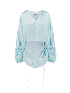 CLOUD PONCHO BLOUSE WITH DRAWSTRING SLEEVES
