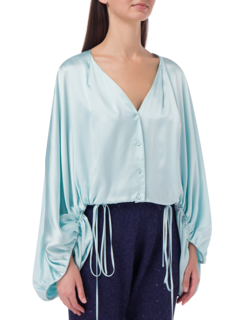 CLOUD PONCHO BLOUSE WITH DRAWSTRING SLEEVES