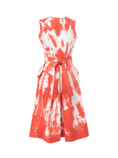 HAND DYED SLEEVELESS MIDI POCKETS DRESS