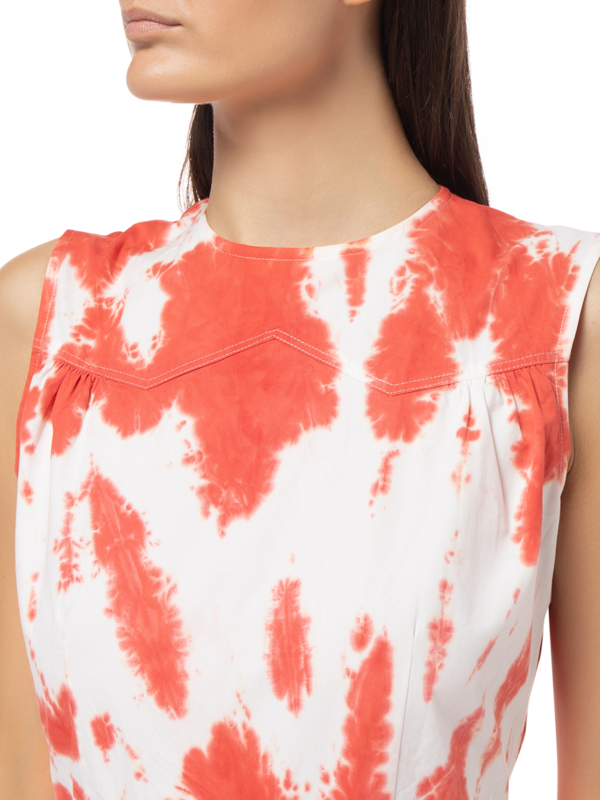 HAND DYED SLEEVELESS MIDI POCKETS DRESS