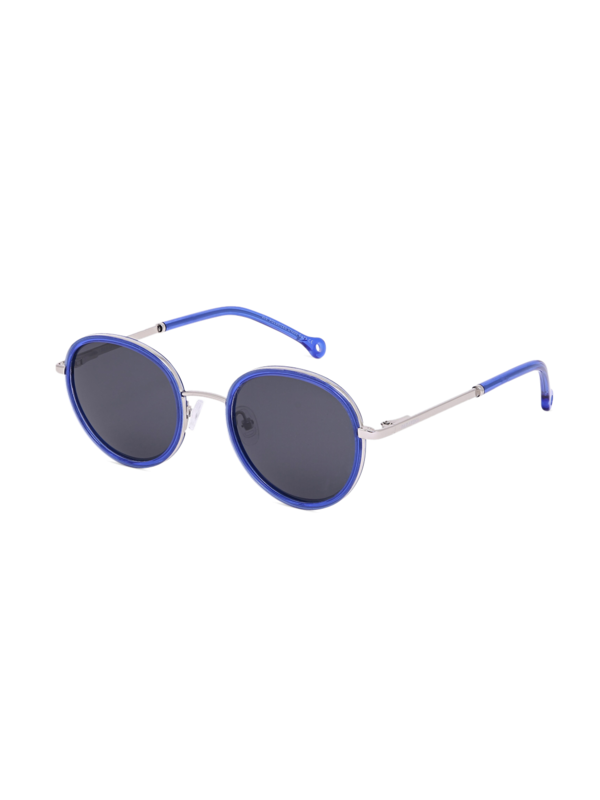 Round Neon Blue Sunglasses