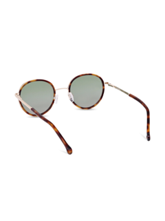 Brown and Metallic Frame Round Sunglasses