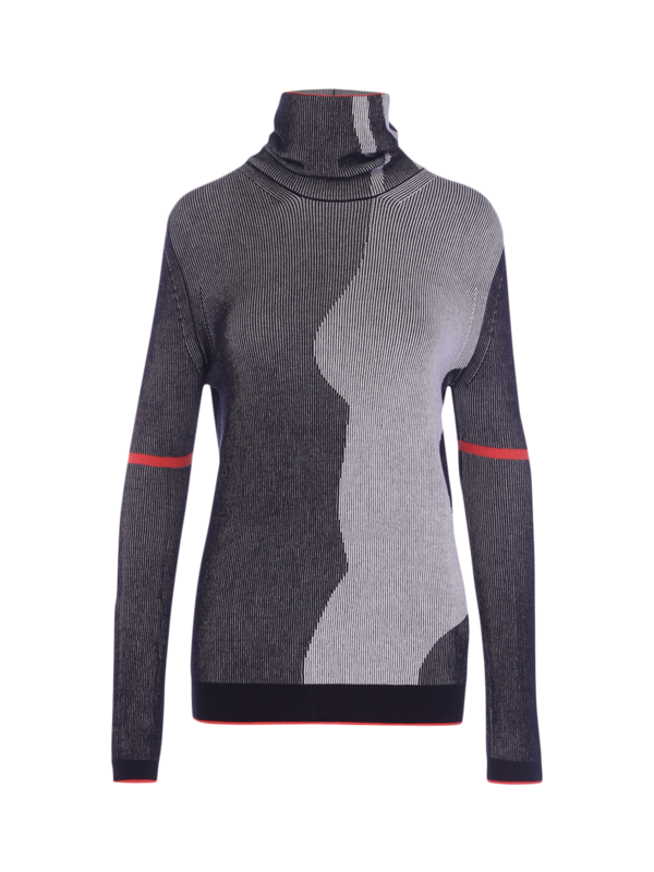 Abstract Design Turtleneck Top