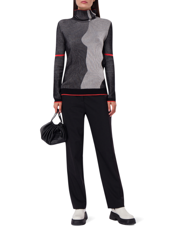 Abstract Design Turtleneck Top