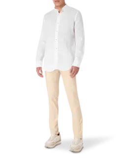 Korean Collar Linen Shirt