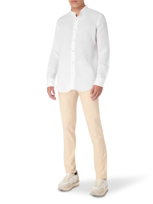 Korean Collar Linen Shirt
