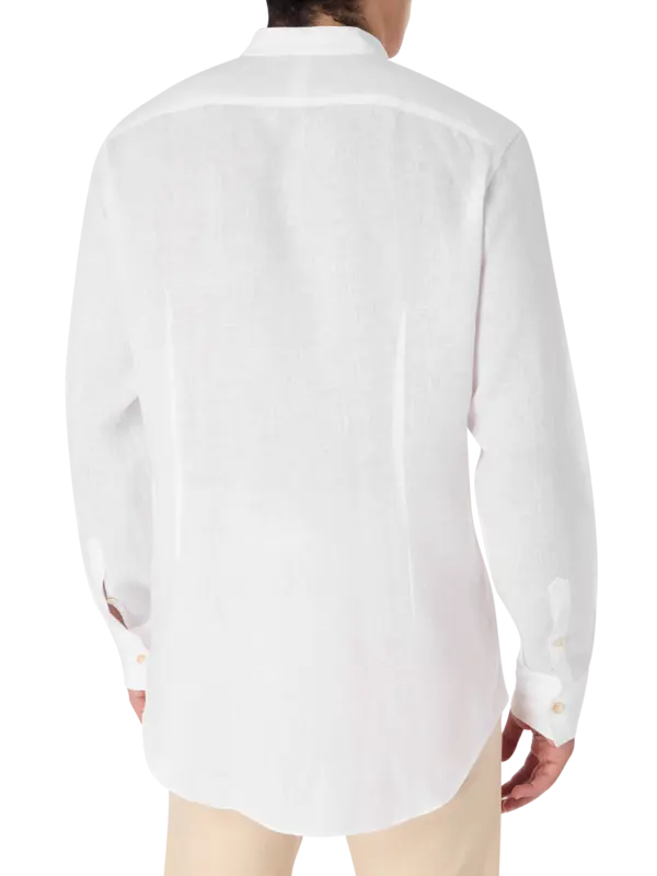 Korean Collar Linen Shirt