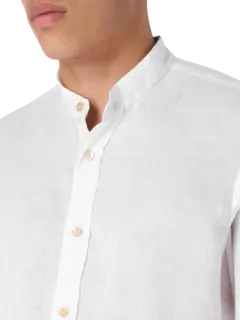 Korean Collar Linen Shirt