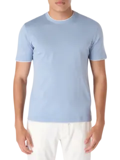 تيشرت متعدد الطبقات بفتحة رقبة مستديرة