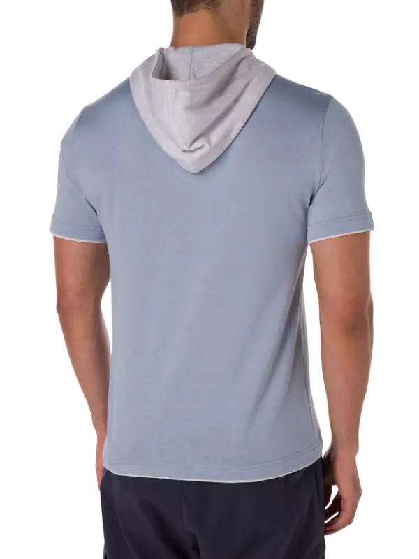 تيشيرت بتصميم هودي بأكمام قصيرة