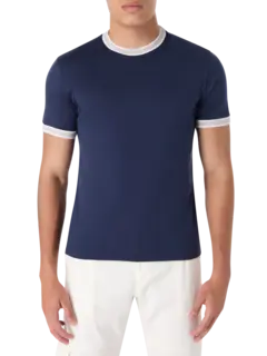 تيشرت من قطن الجيزة بفتحة رقبة مستديرة