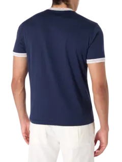 تيشرت من قطن الجيزة بفتحة رقبة مستديرة