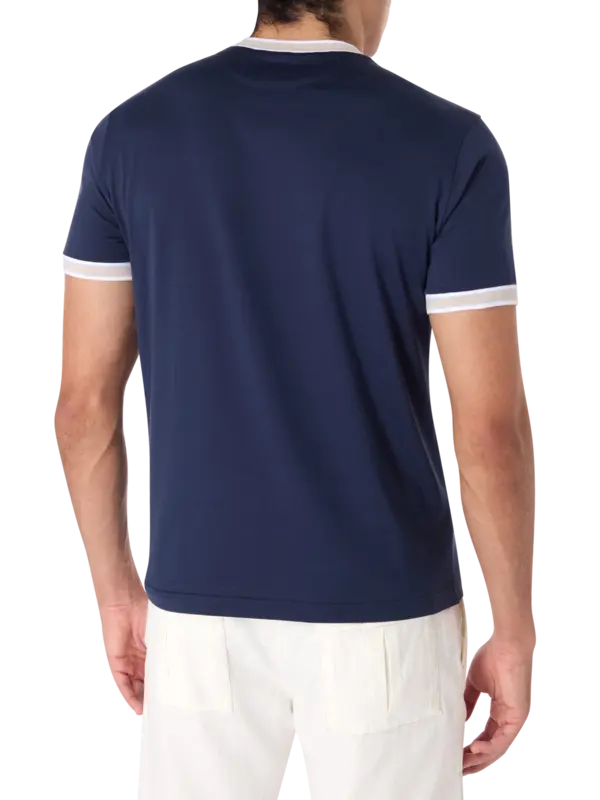 تيشرت من قطن الجيزة بفتحة رقبة مستديرة