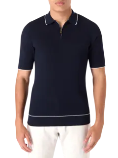 سترة بولو بسحاب قصير