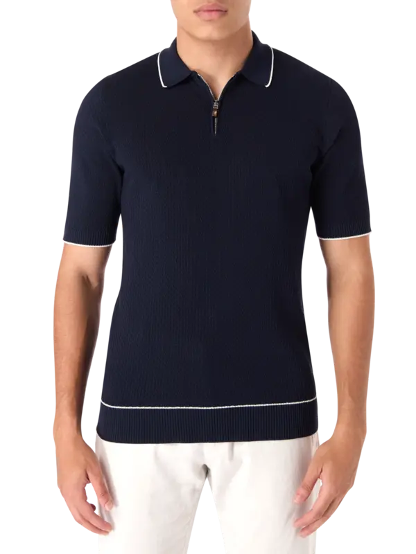 سترة بولو بسحاب قصير