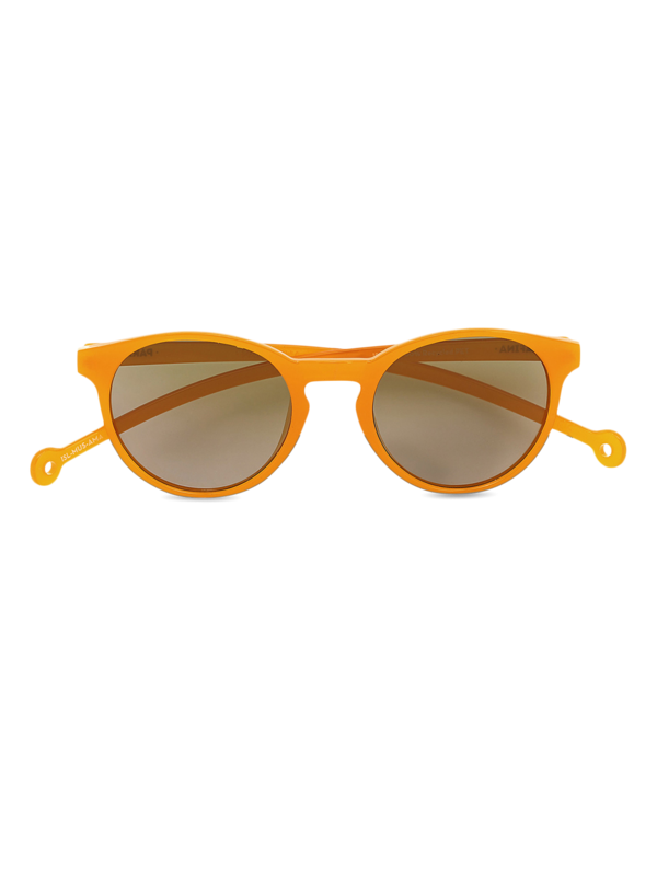 Thin-Rimmed Round Sunglasses with Blue Tinted Lenses