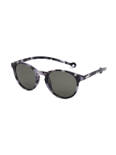 Black and White Print Round Sunglasses