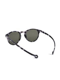 Black and White Print Round Sunglasses