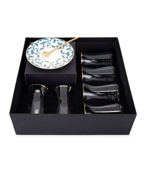 إستيكانة بلون أزرق جيو مجموعة من 6 قطع