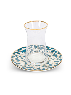 إستيكانة بلون أزرق جيو مجموعة من 6 قطع