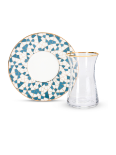 إستيكانة بلون أزرق جيو مجموعة من 6 قطع