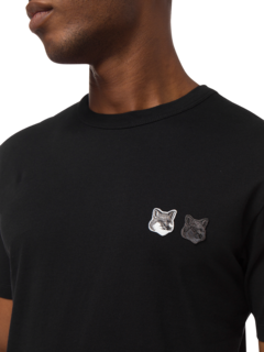 Double Monochrome Fox Head Patch Classic Tee-Shirt
