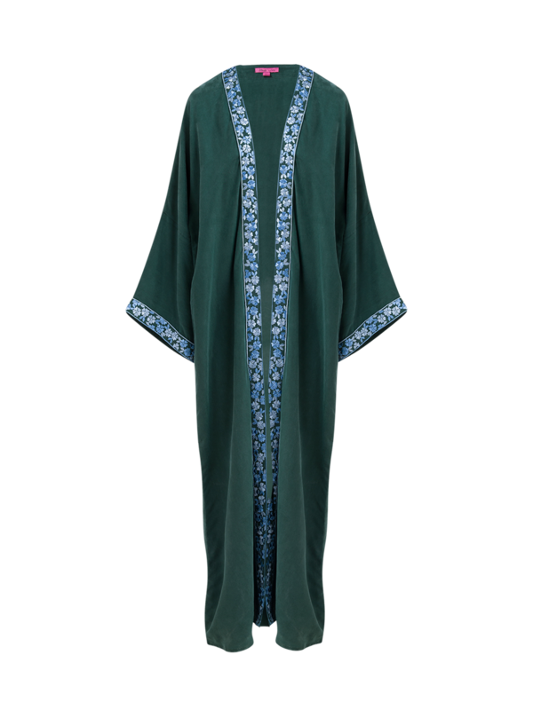 SILK ROAD SILK EMBROIDERED ABAYA