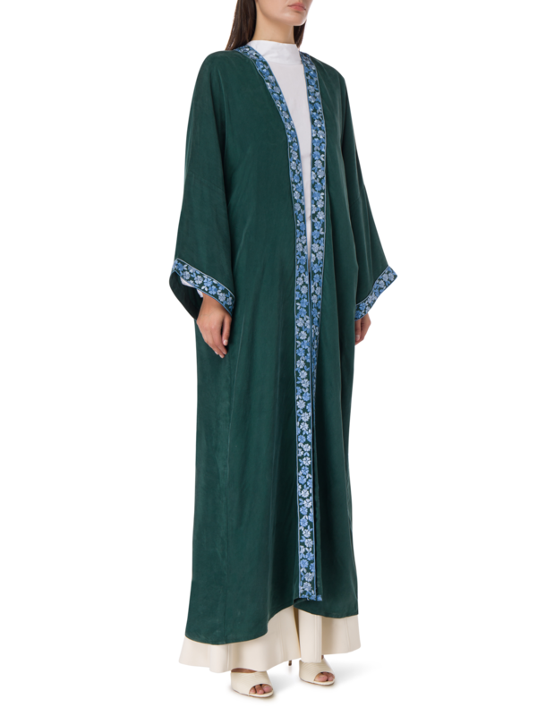 SILK ROAD SILK EMBROIDERED ABAYA