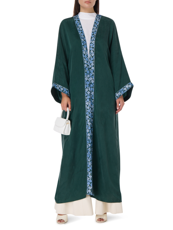 SILK ROAD SILK EMBROIDERED ABAYA