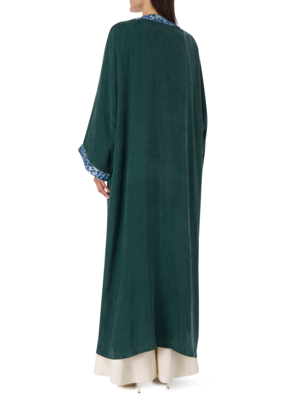 SILK ROAD SILK EMBROIDERED ABAYA