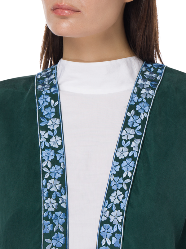 SILK ROAD SILK EMBROIDERED ABAYA