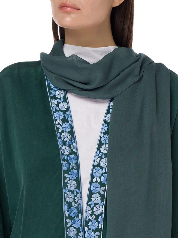 SILK ROAD SILK EMBROIDERED ABAYA