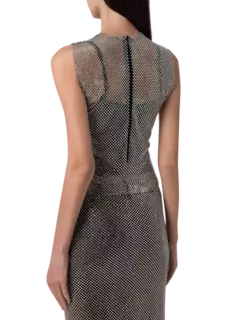 بلوزة بدون أكمام مزينة بحجر الراين