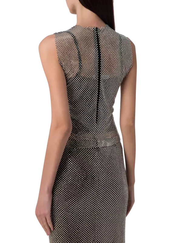 بلوزة بدون أكمام مزينة بحجر الراين