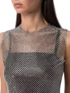 بلوزة بدون أكمام مزينة بحجر الراين