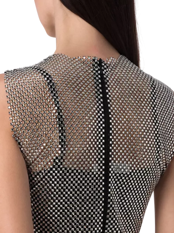 بلوزة بدون أكمام مزينة بحجر الراين