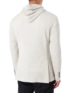 جاكيت بغطاء للرأس بصف واحد من الأزرار