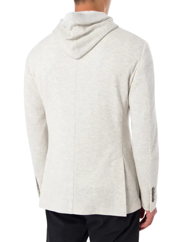 جاكيت بغطاء للرأس بصف واحد من الأزرار