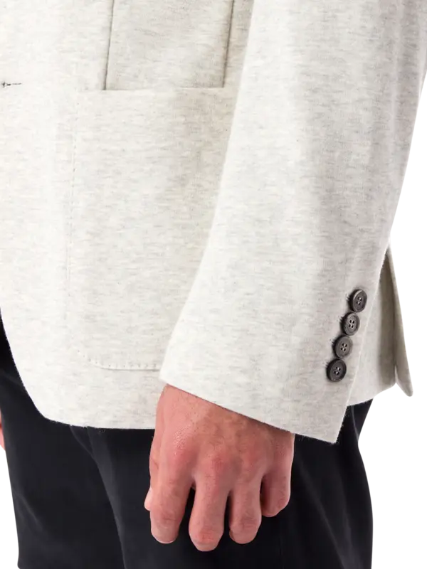 جاكيت بغطاء للرأس بصف واحد من الأزرار