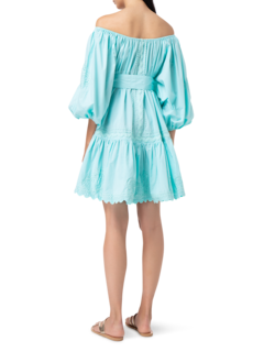 Neon Poplin Boho Dress\nwith Ric Rac Embroidery