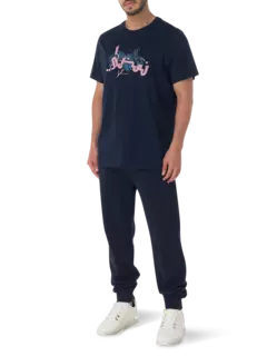 بنطال رياضي هابون خفيف للركض بقصة مريحة مزين بشعار