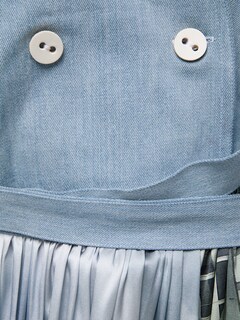 Asymmetric Jacket with Flower Embellishment and Button Detailing